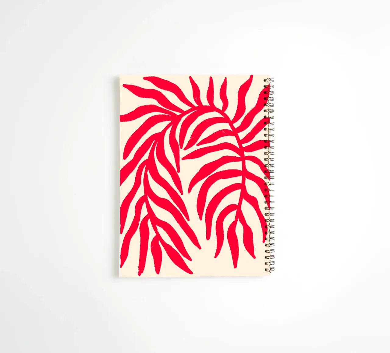 Red Silhouette Textured Branch 1 spiral notebook by Wackapacka