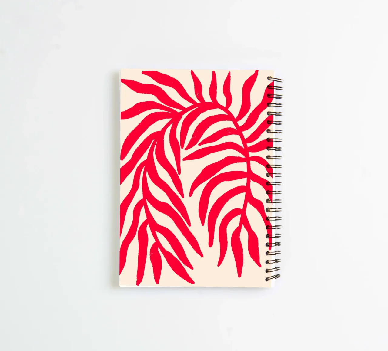 Red Silhouette Textured Branch 1 spiral notebook by Wackapacka