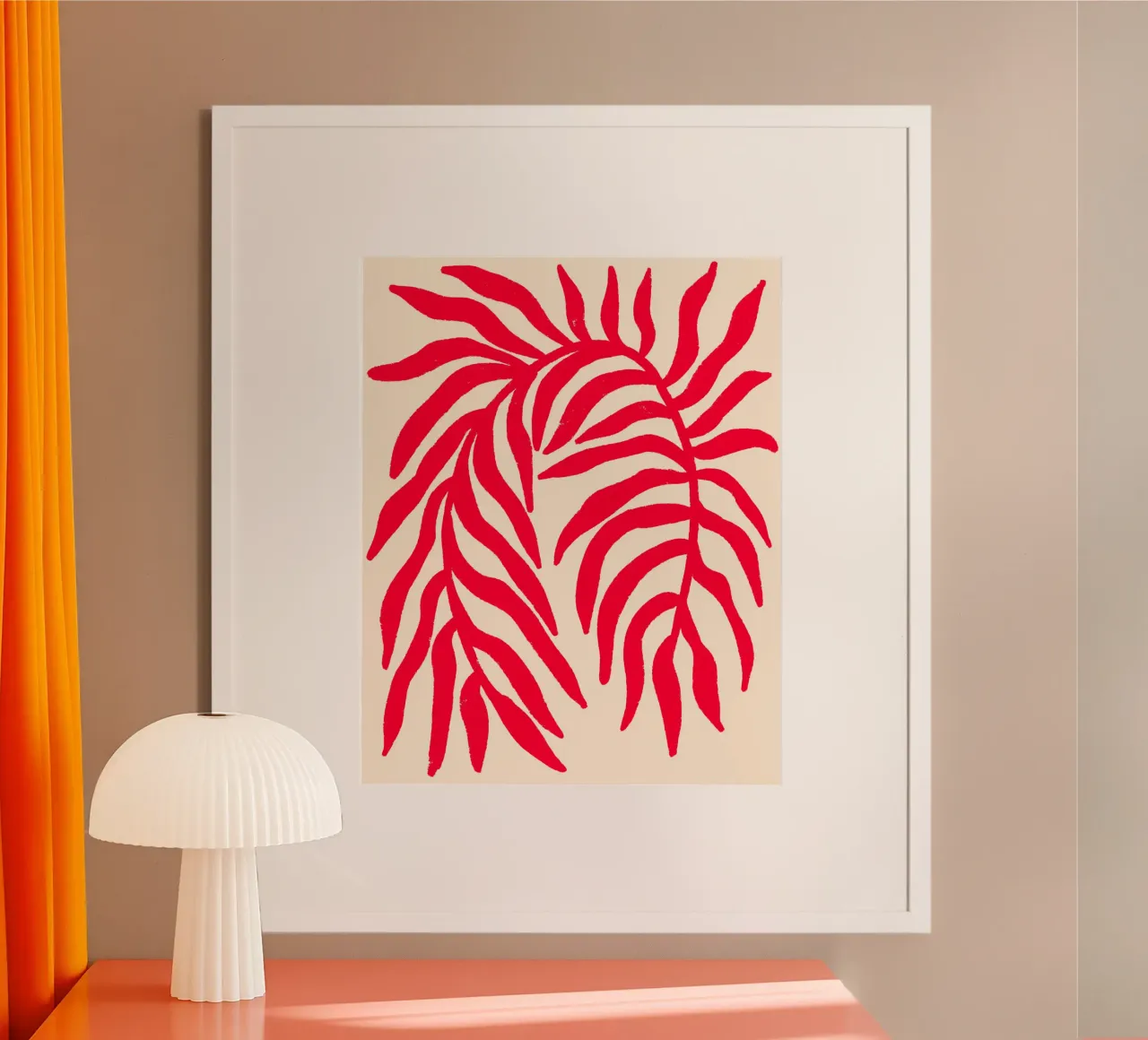 Silhouette rossa Ramo strutturato 1 poster con telaio in plastica da Wackapacka