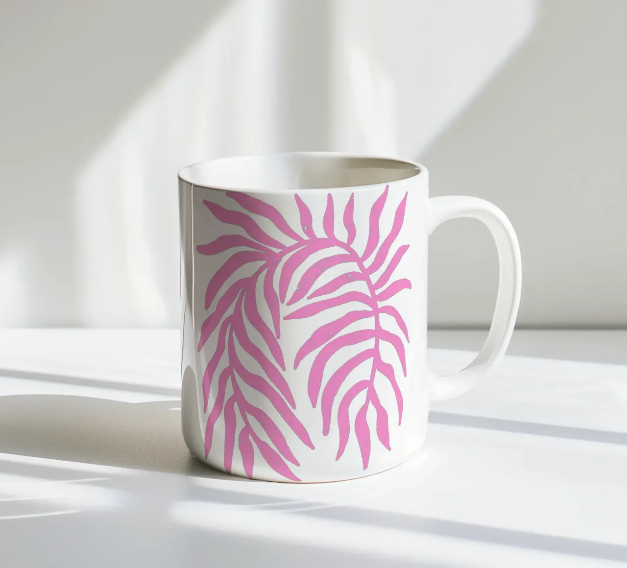 Silhouette rosa Ramo strutturato 1 tazza in ceramica da Wackapacka