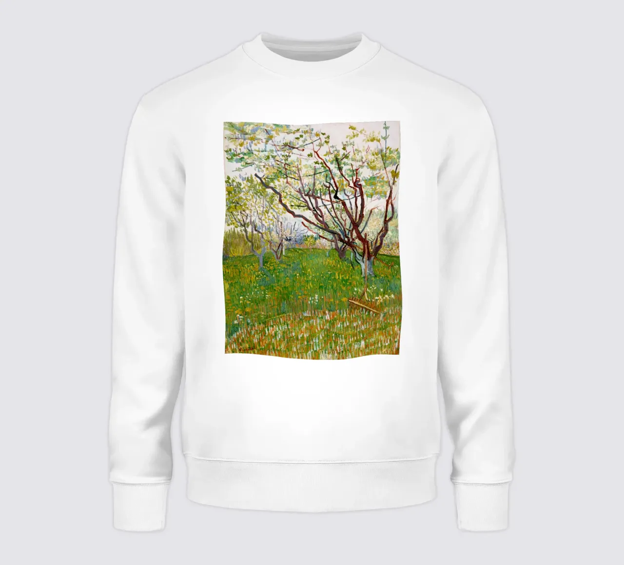 The Flowering Orchard (1888) by Vincent van Gogh sweatshirt by Van Gogh Prints