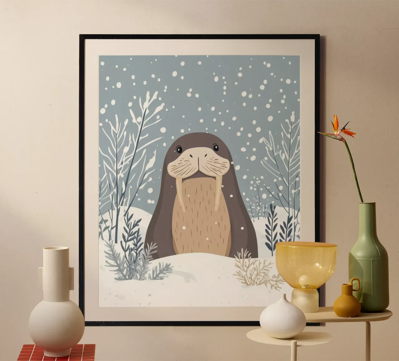 Tricheco stravagante poster con telaio in plastica da Happy Littles