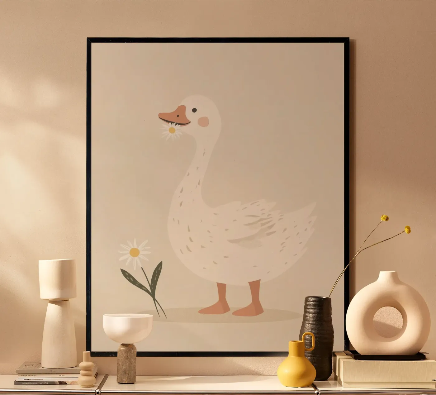 Grillige gans poster van Happy Littles