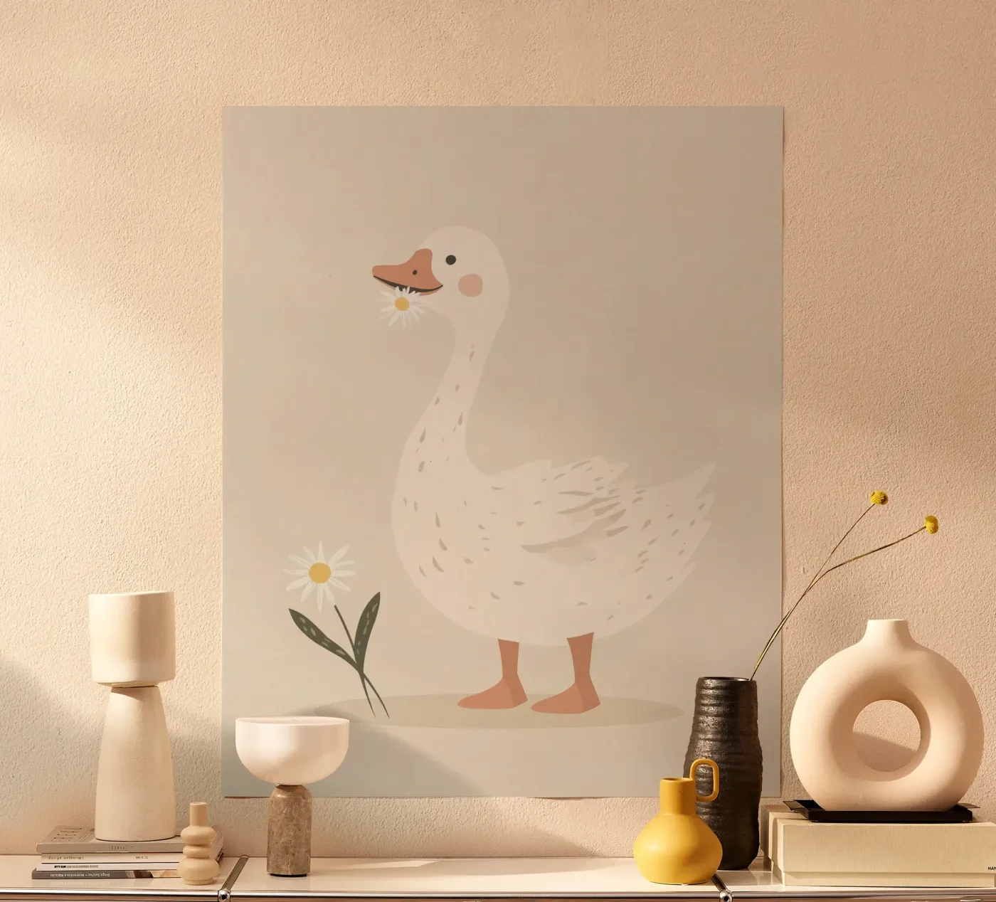 Grillige gans poster van Happy Littles
