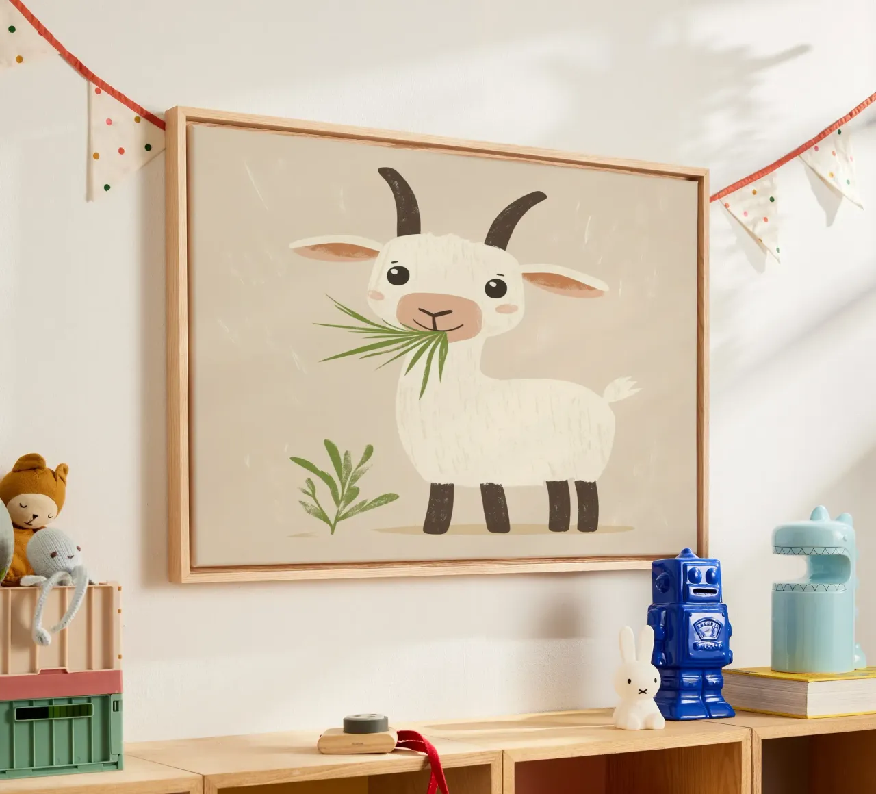 Grillige geit canvas met Baklijst van Happy Littles