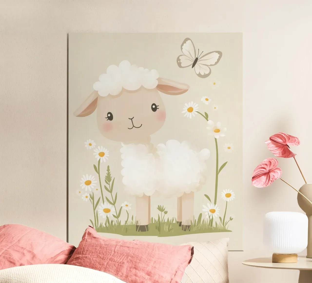 Pecore capricciose poster con telaio in legno da Happy Littles