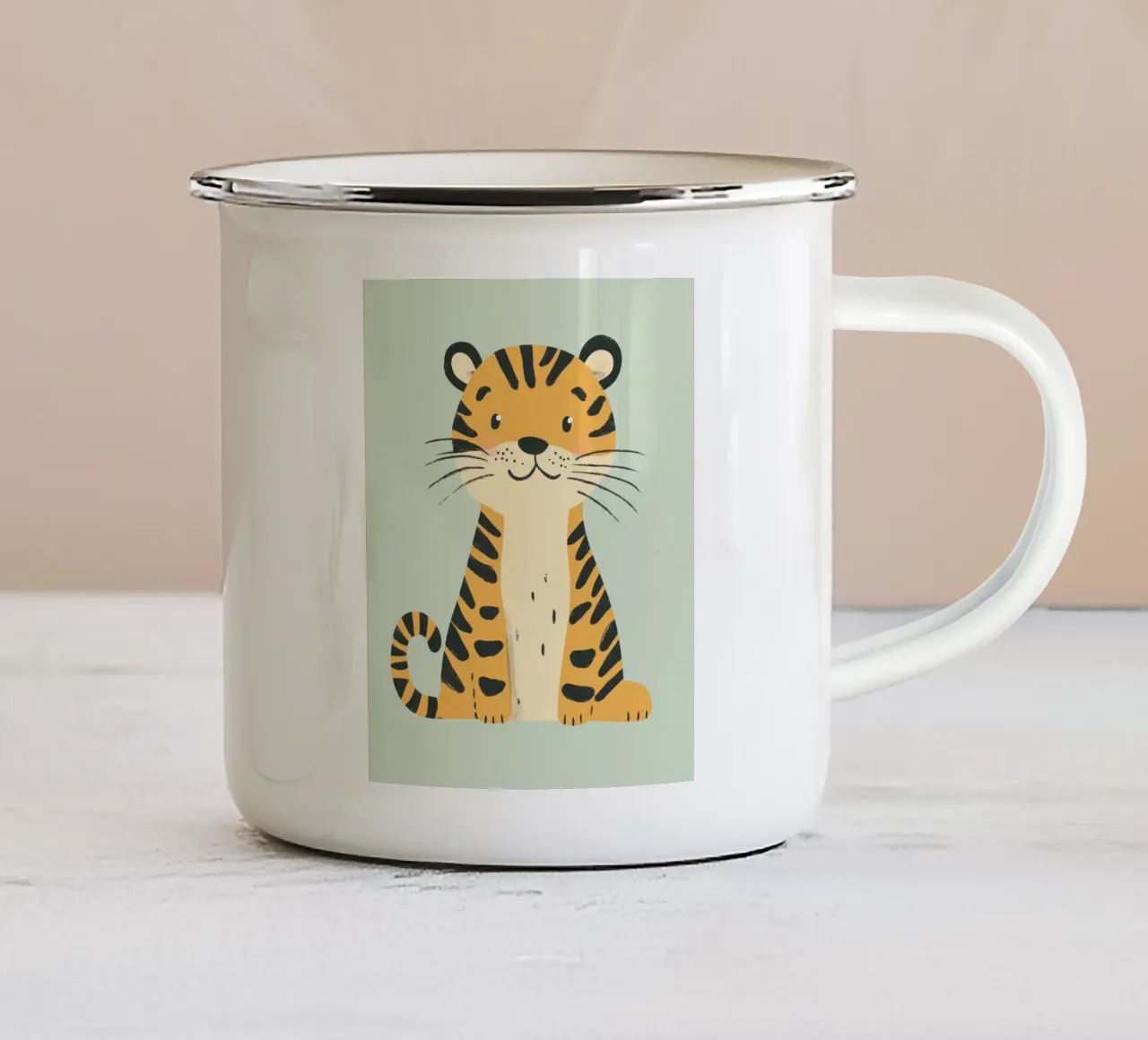 Tigre stravagante tazza in smalto da Happy Littles