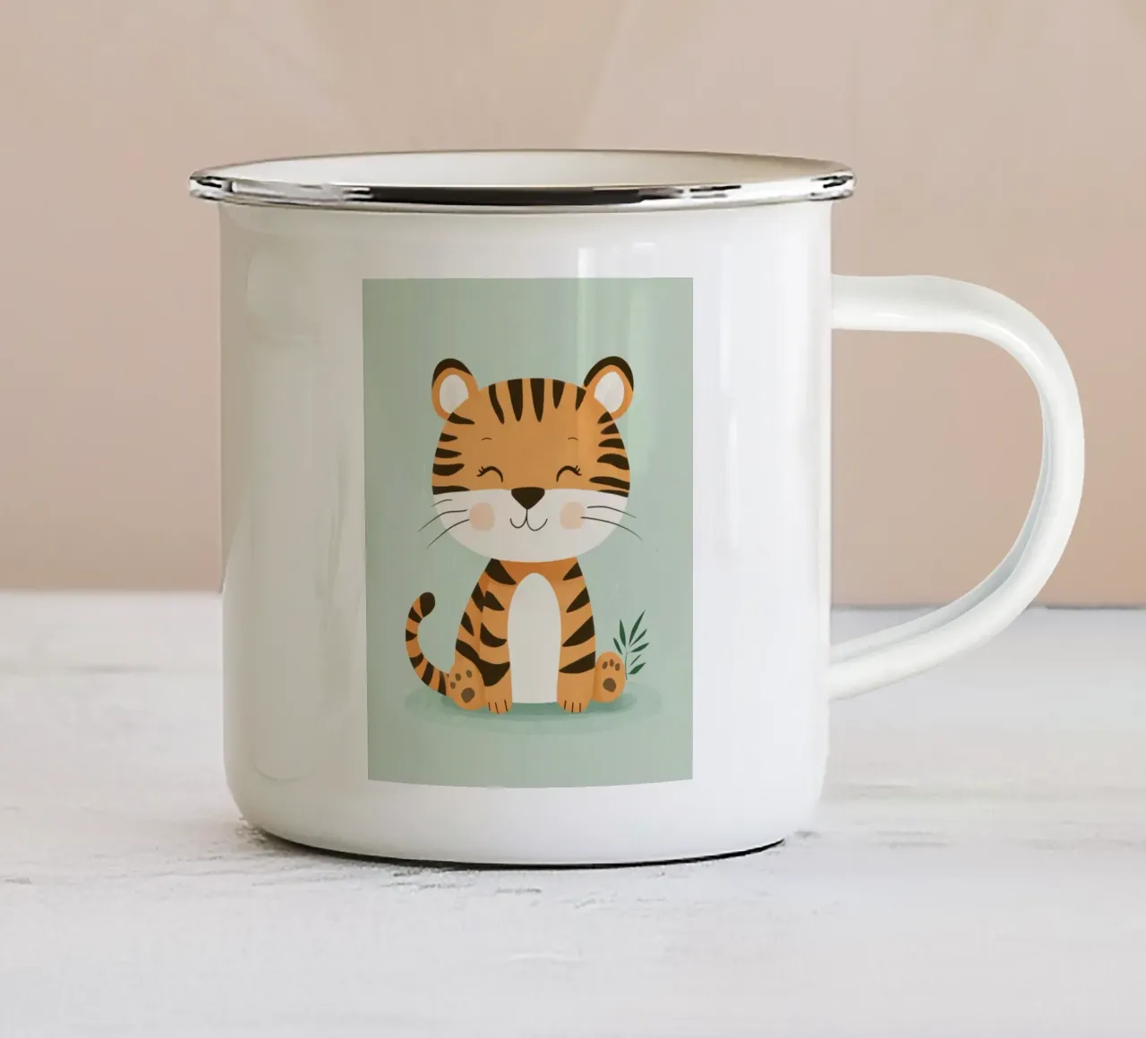 Tigre stravagante tazza in smalto da Happy Littles