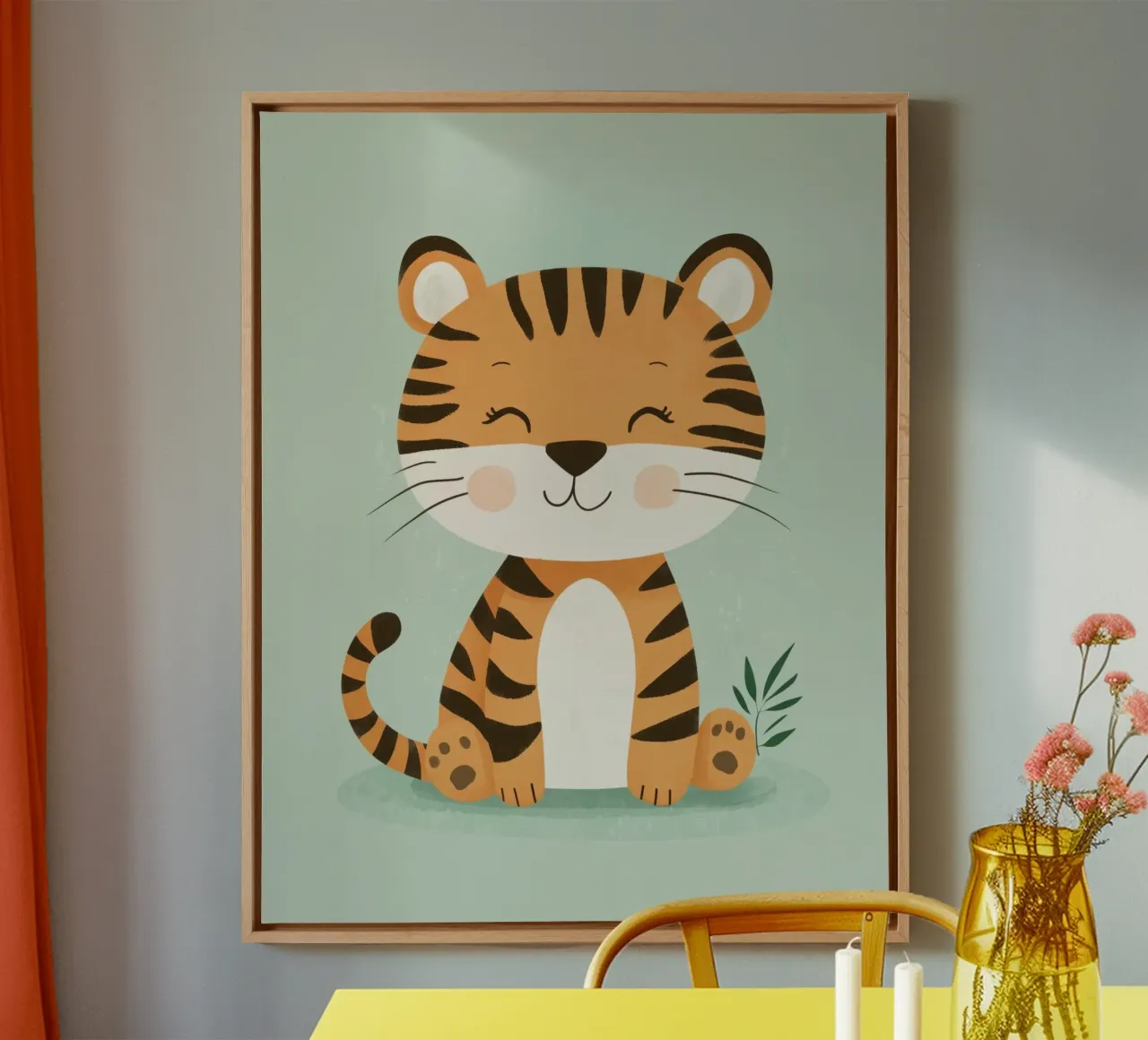 Tigre stravagante tela con Cornice a cassetta da Happy Littles