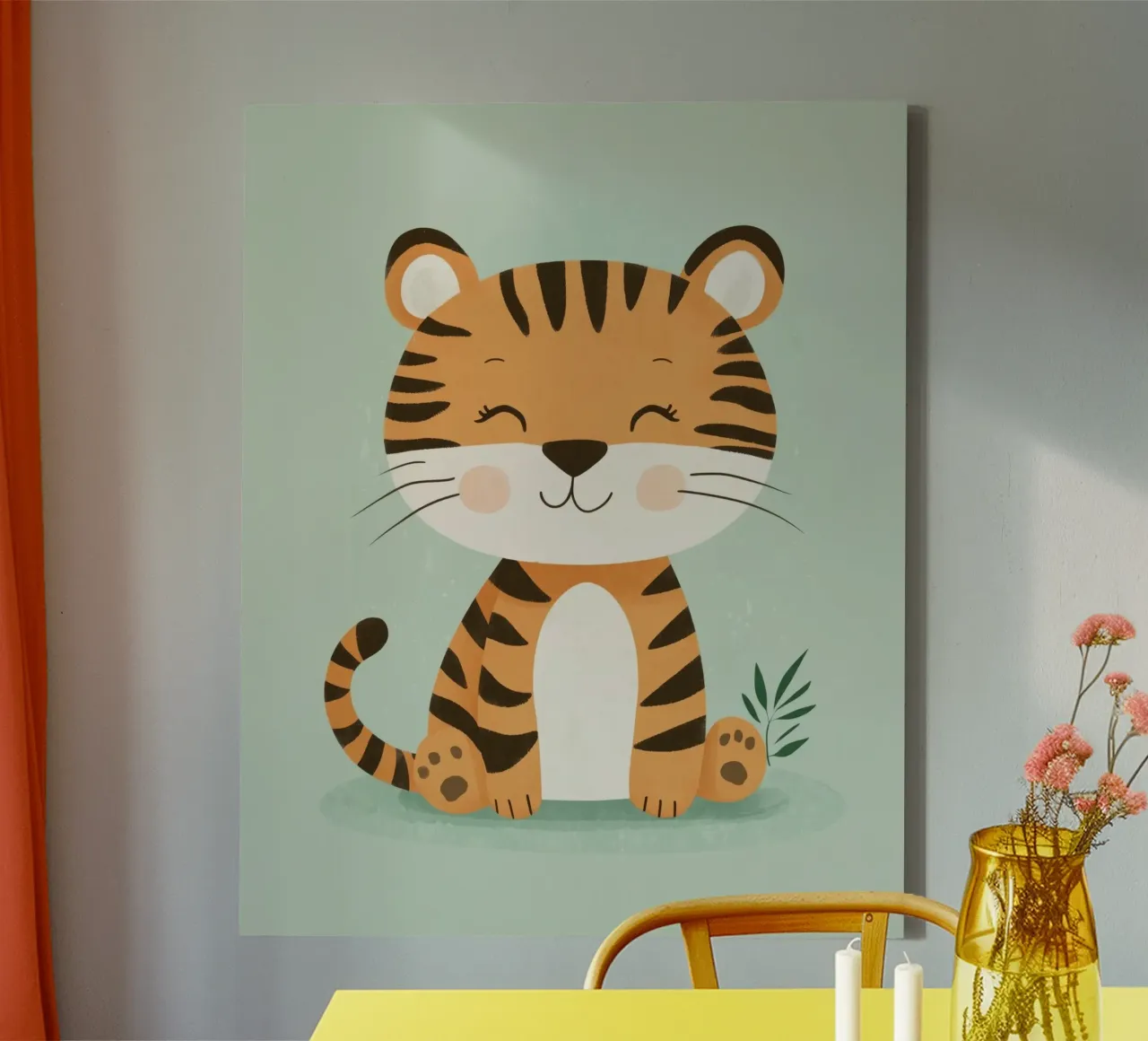 Tigre stravagante tela con Cornice a cassetta da Happy Littles