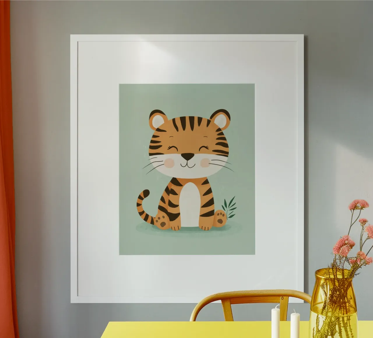 Tigre stravagante poster con telaio in alluminio da Happy Littles