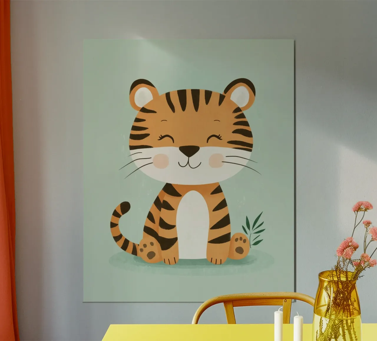 Tigre stravagante poster con telaio in alluminio da Happy Littles
