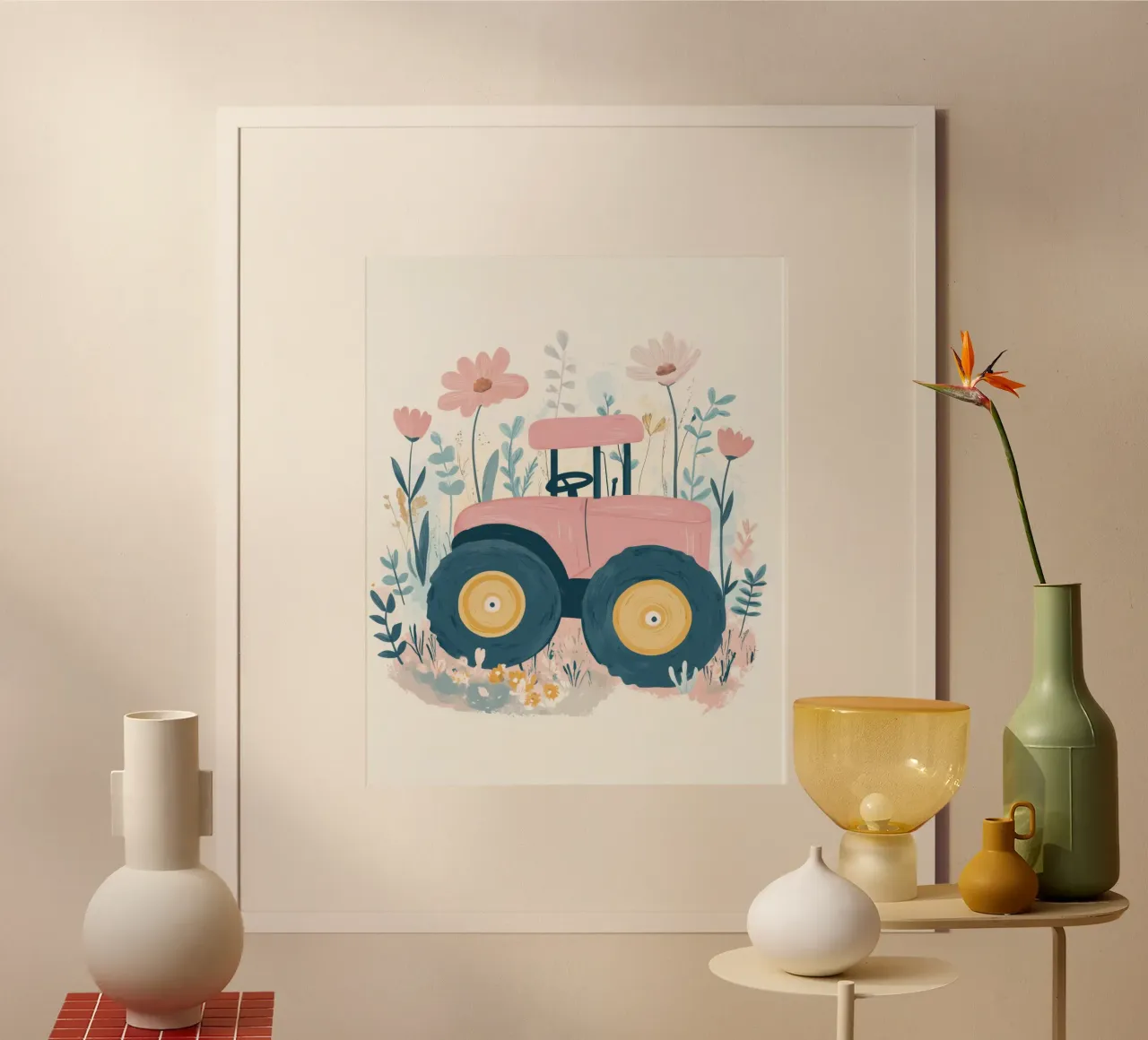 Trattore stravagante poster con telaio in alluminio da Happy Littles