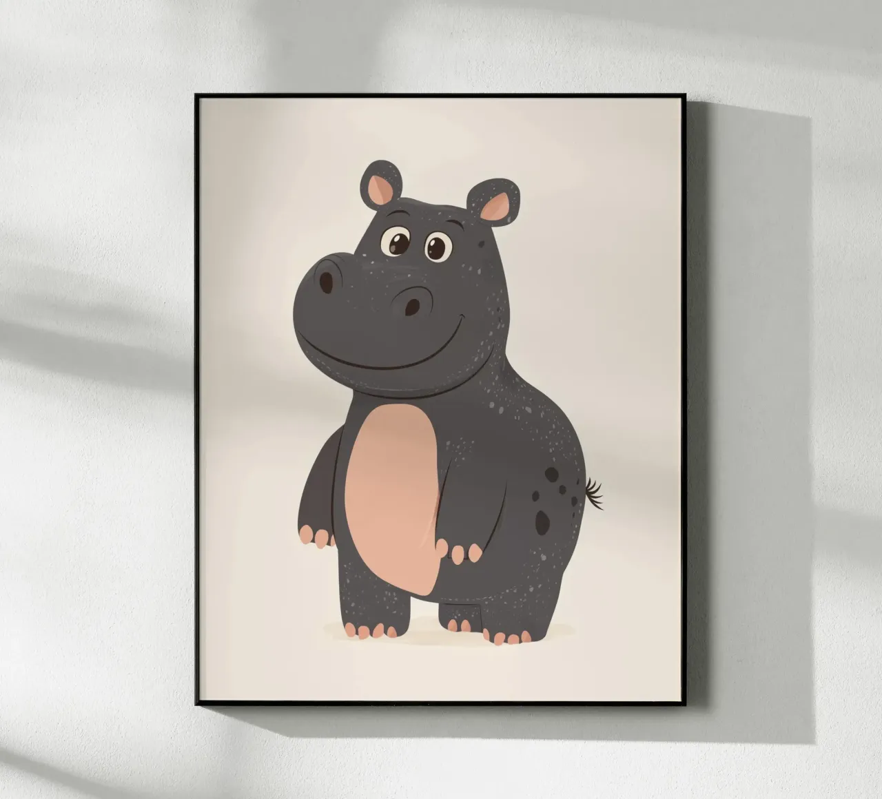Whimsical Hippo acrylic glass by Happy Littles