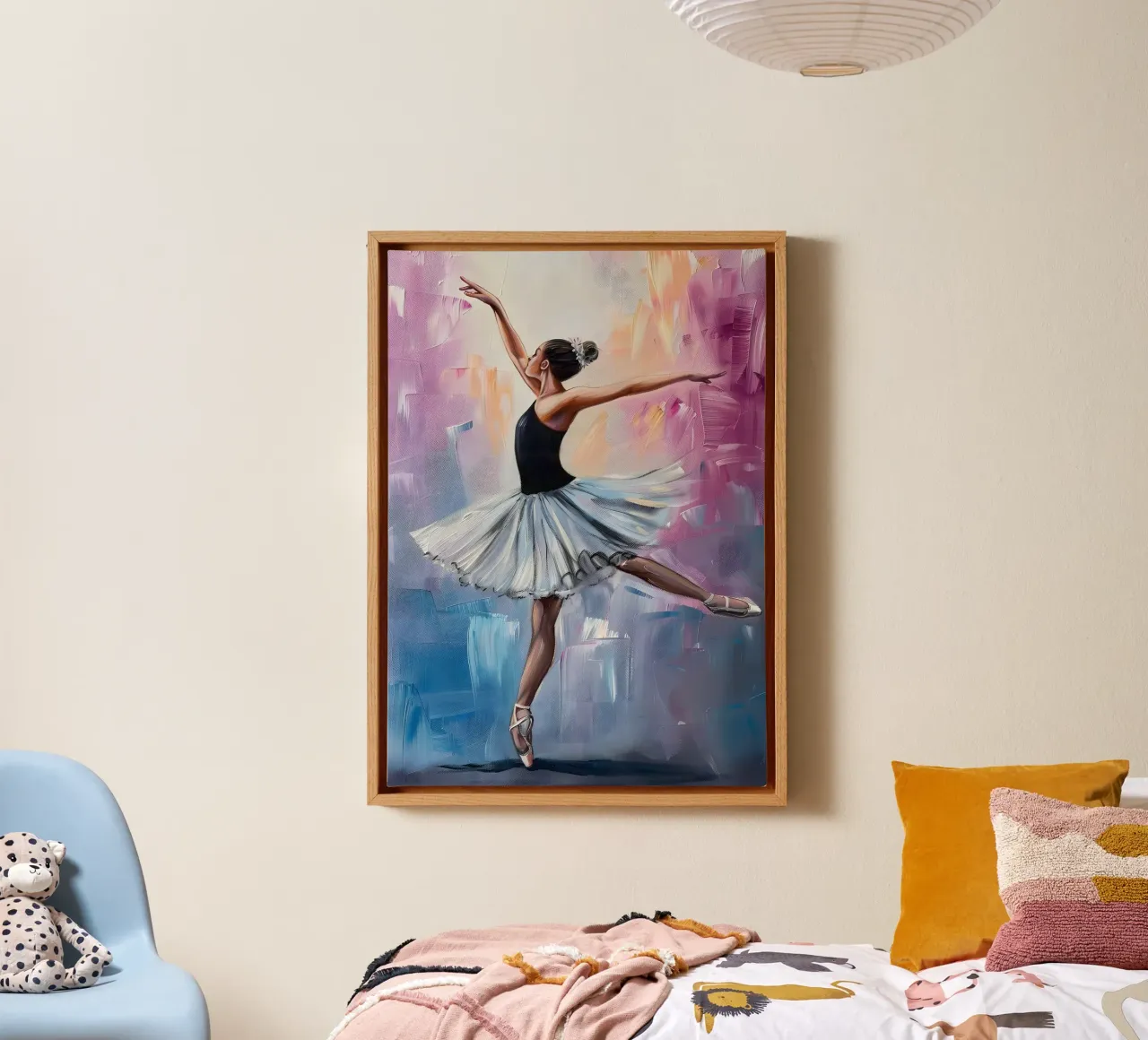 Pintura al óleo Bailarina lienzo con Marco flotante de Artful Muse