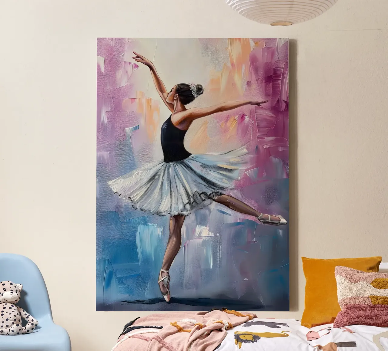 Pintura al óleo Bailarina lienzo con Marco flotante de Artful Muse
