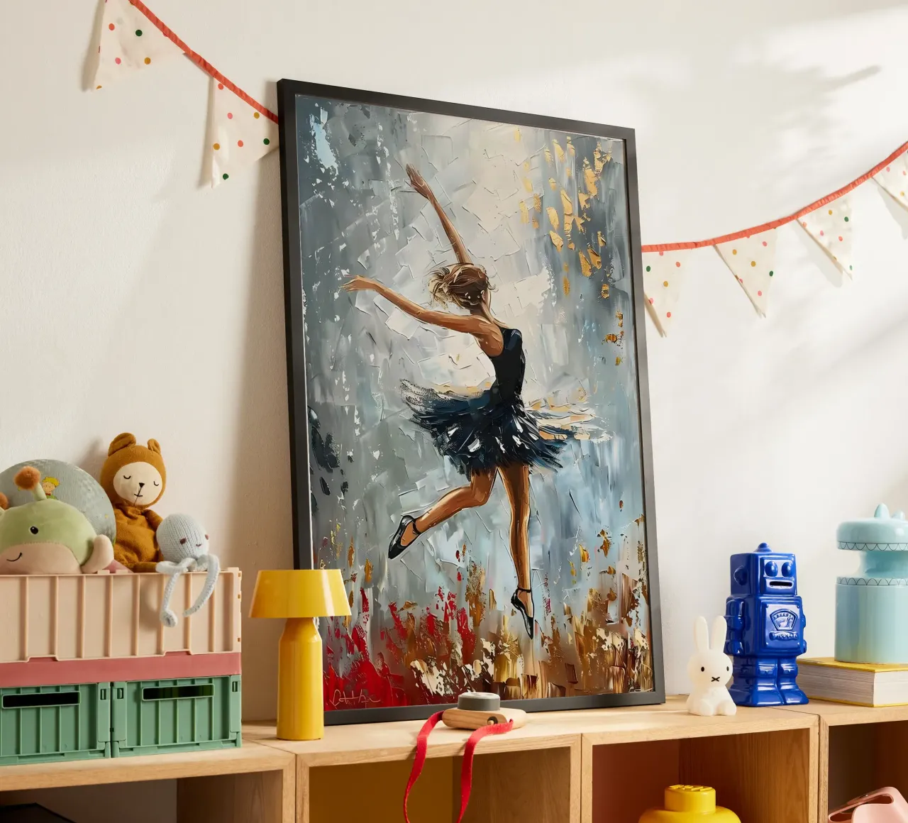 Tänzelndes Mädchen Ölgemälde Hahnemühle von Artful Muse