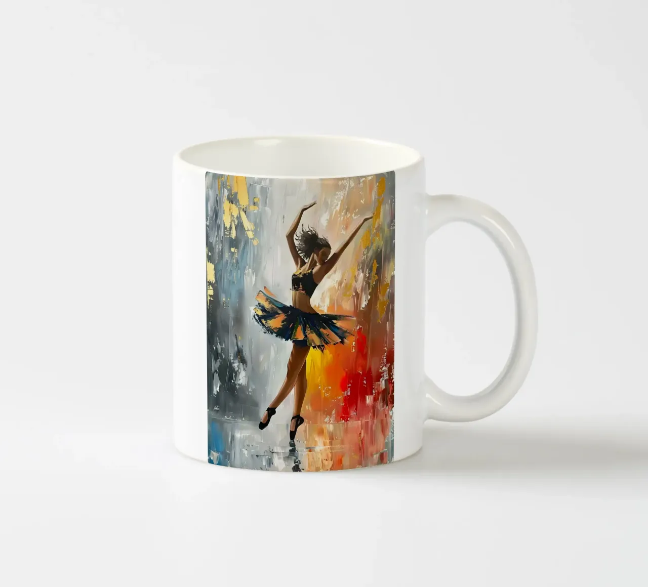Dancing Girl Oil Painting ceramic mug by Artful Muse