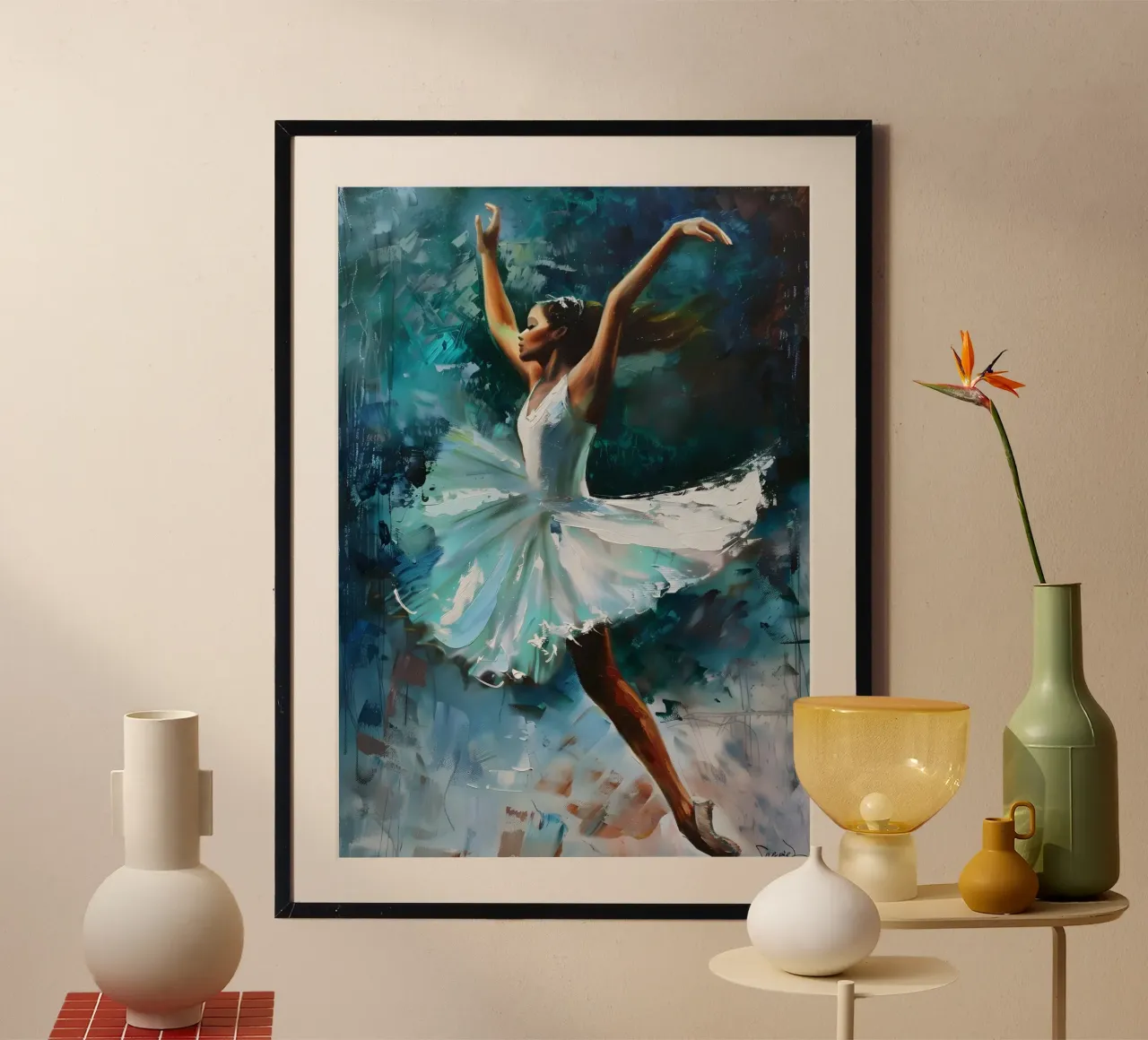 Tänzelndes Mädchen Ölgemälde Poster von Artful Muse