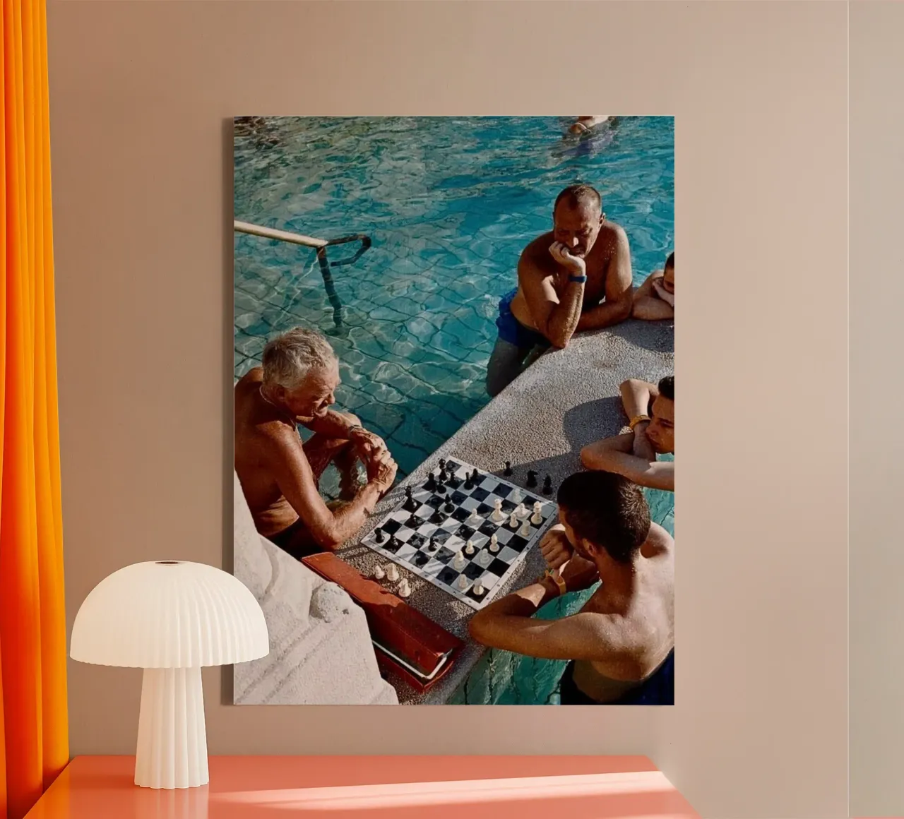 Checkmate Retro Print, Vintage Poster, Pool Print canvas by TheTravelClub