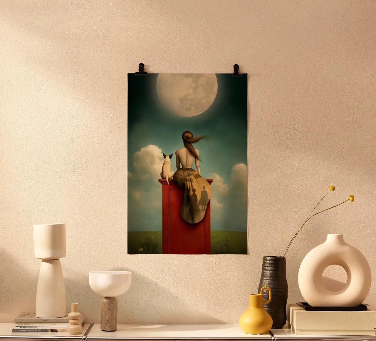 La Luna poster con telaio in plastica da christephania