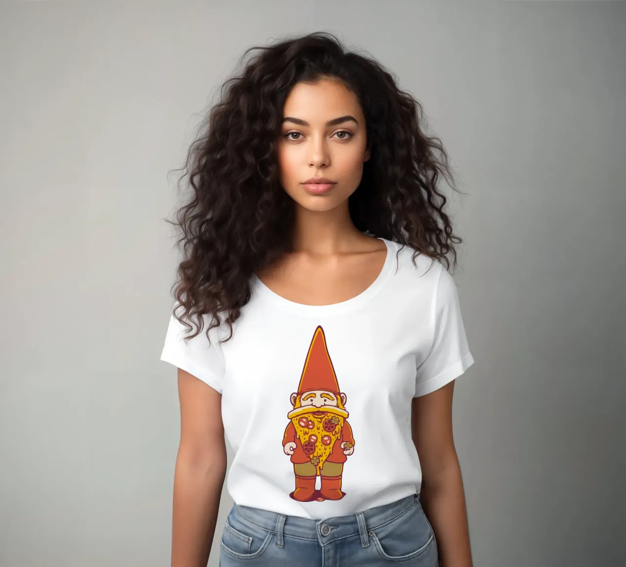 Pizza Gnome women's fitted t-shirt by Tobe Fonseca