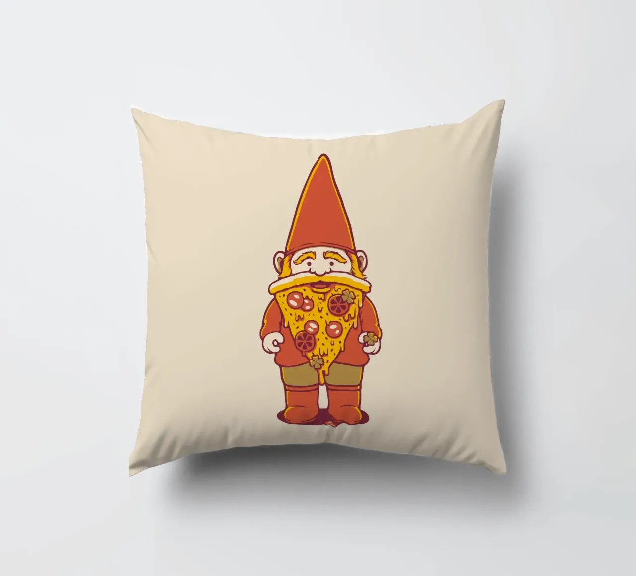 Pizza Gnome decorative cushion by Tobe Fonseca