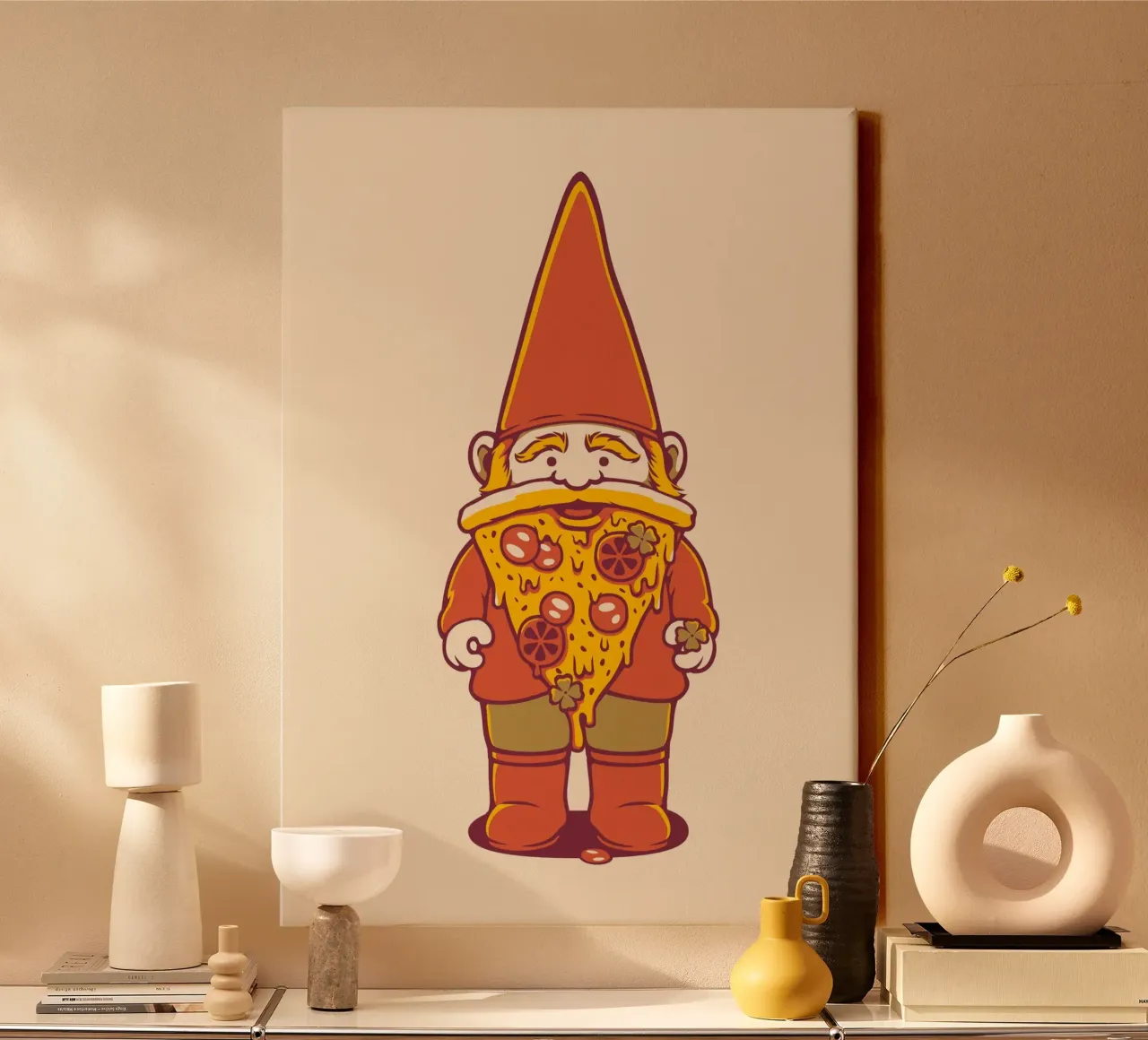 Pizza Gnome canvas by Tobe Fonseca