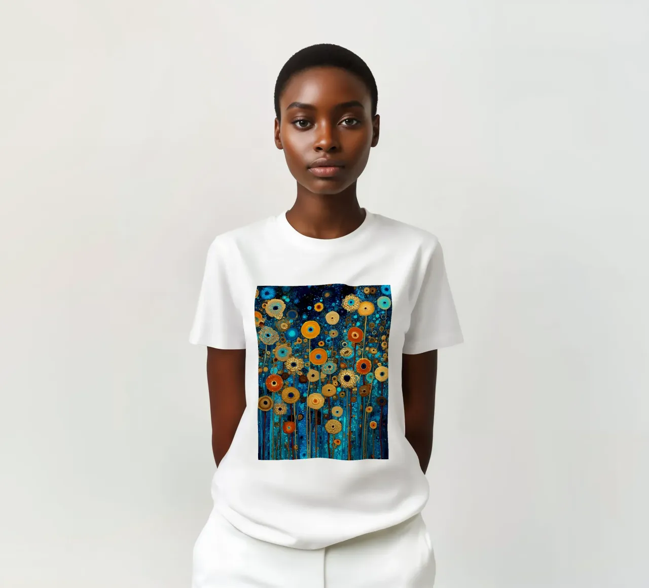 Flowers Garden Abstract A, style Gustav Klimt t-shirt da Mateo