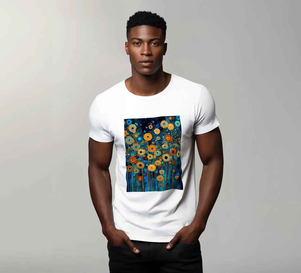 Flowers Garden Abstract A, style Gustav Klimt t-shirt da Mateo