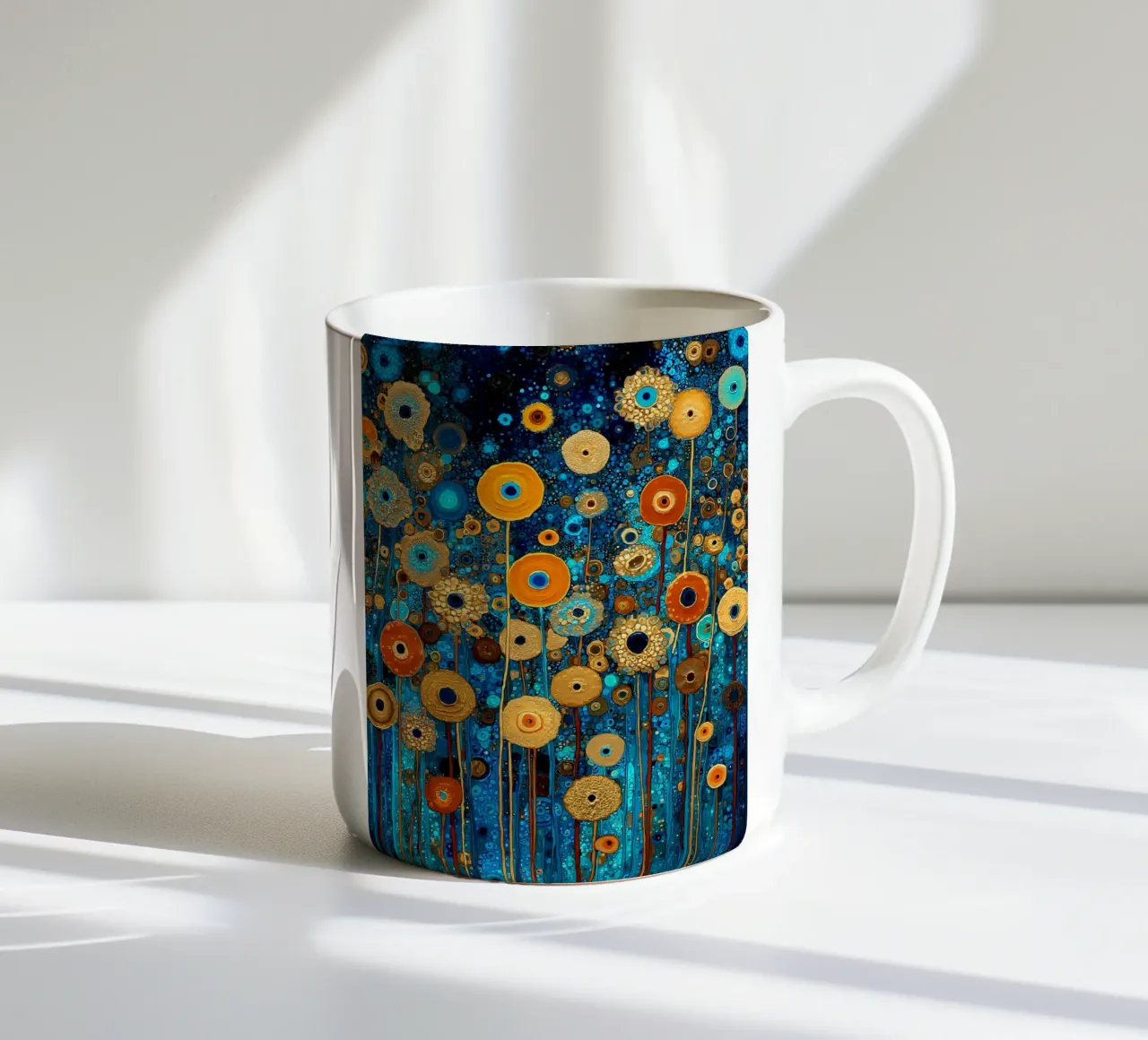 Flowers Garden Abstract A, style Gustav Klimt tazza in ceramica da Mateo