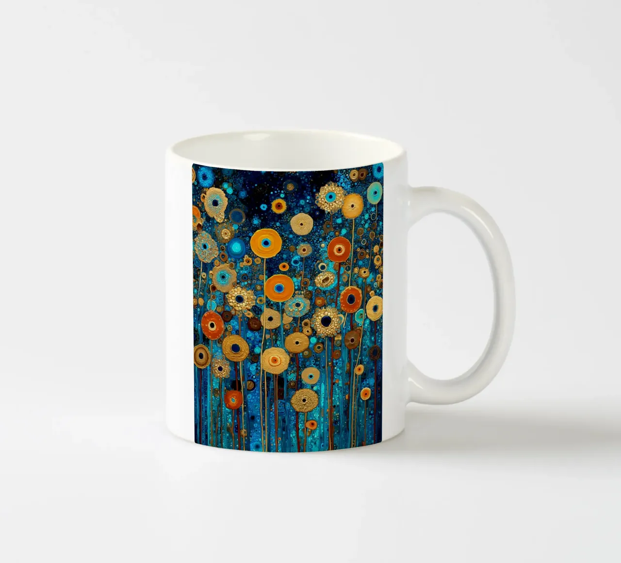 Flowers Garden Abstract A, style Gustav Klimt tazza in ceramica da Mateo