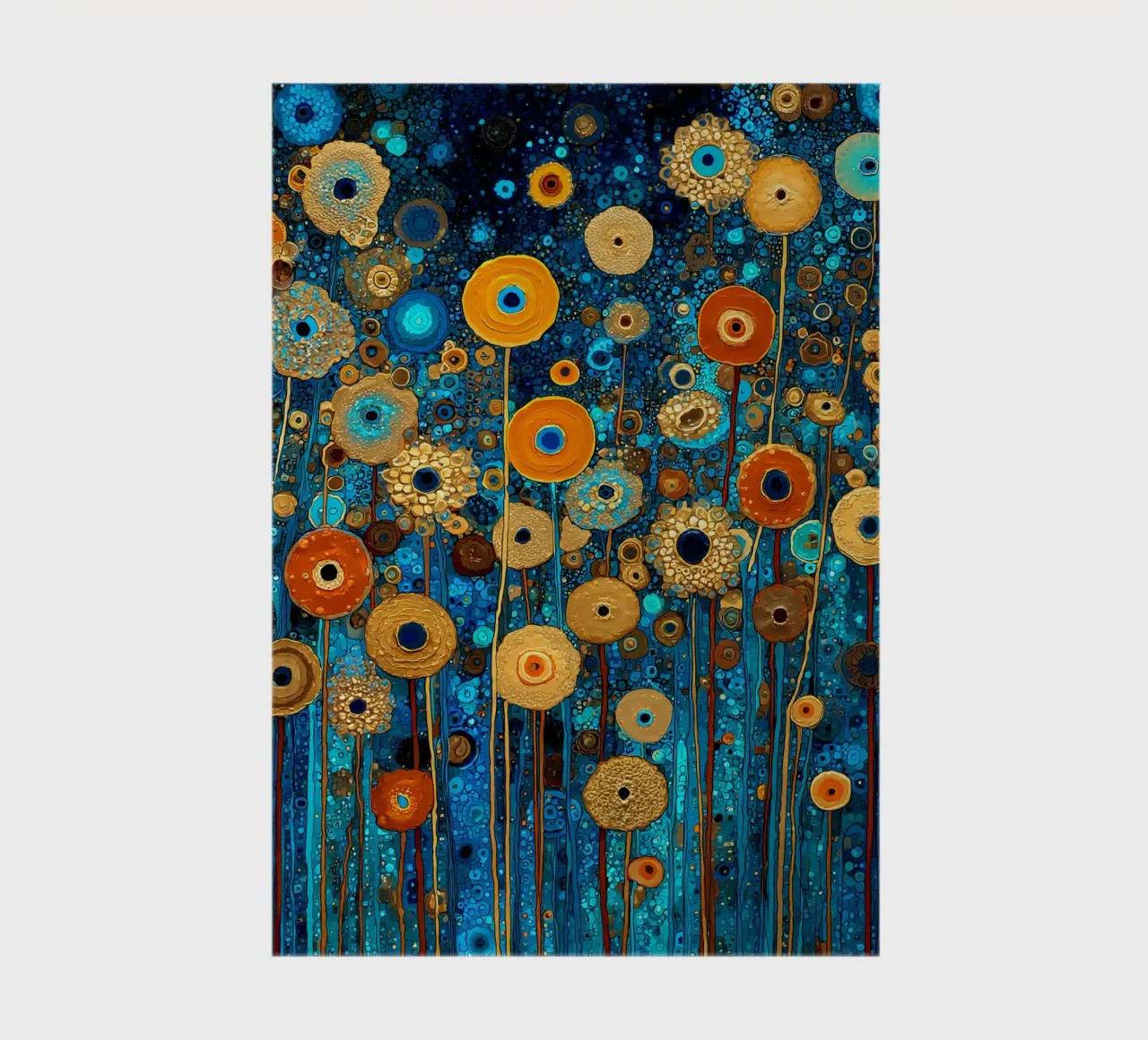 Flowers Garden Abstract A, style Gustav Klimt notebook by Mateo