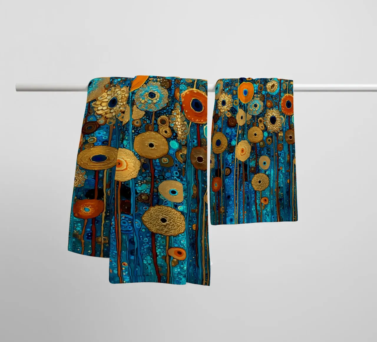 Flowers Garden Abstract A, style Gustav Klimt asciugamano da bagno da Mateo