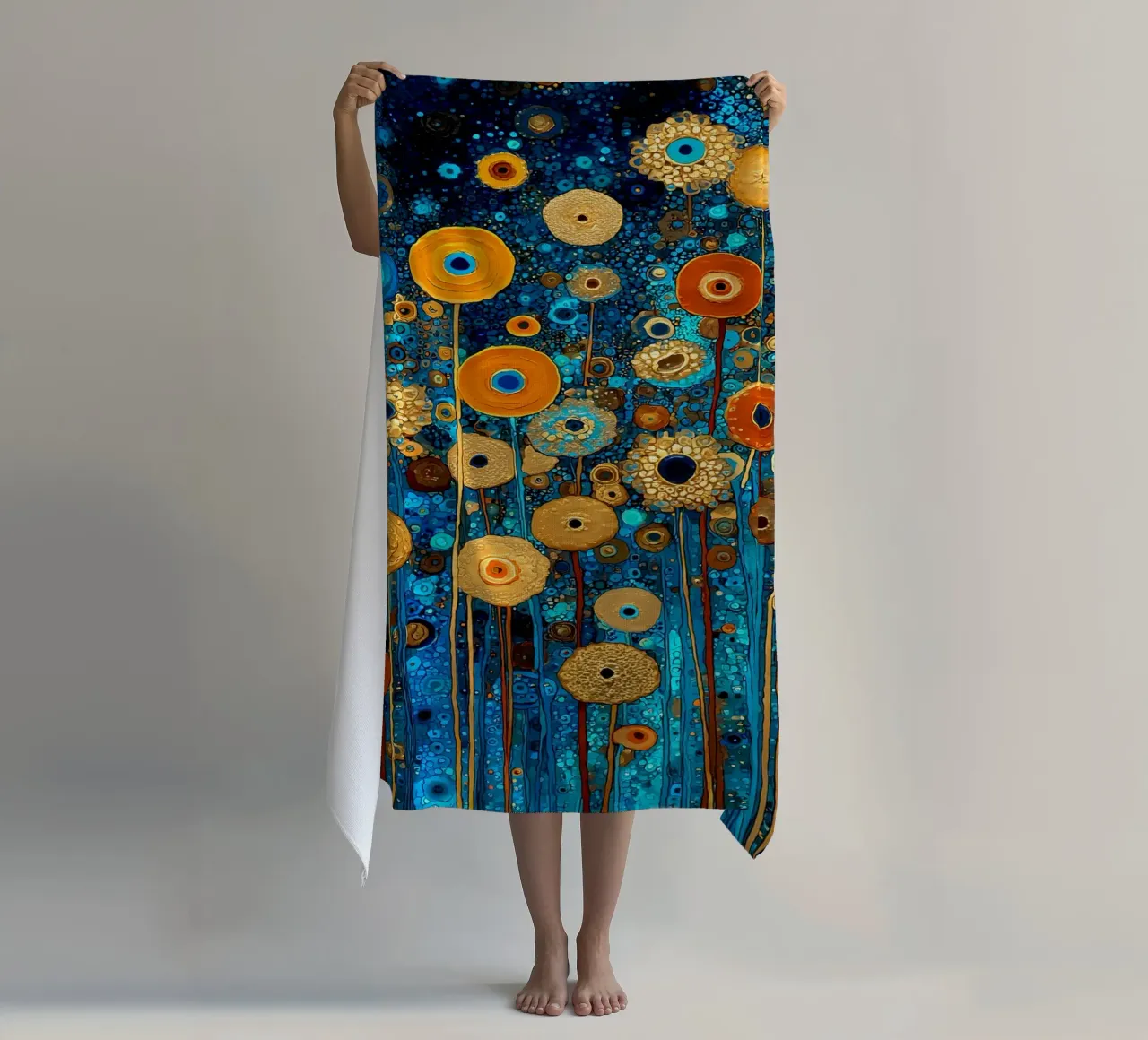 Flowers Garden Abstract A, style Gustav Klimt telo mare da Mateo