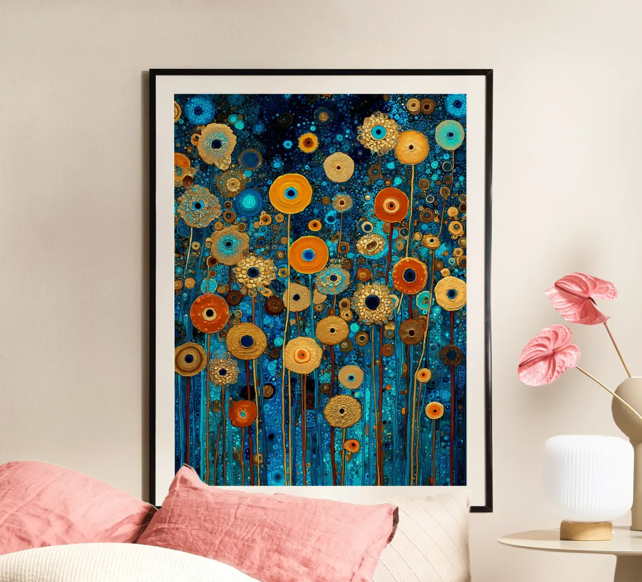 Flowers Garden Abstract A, style Gustav Klimt poster da Mateo