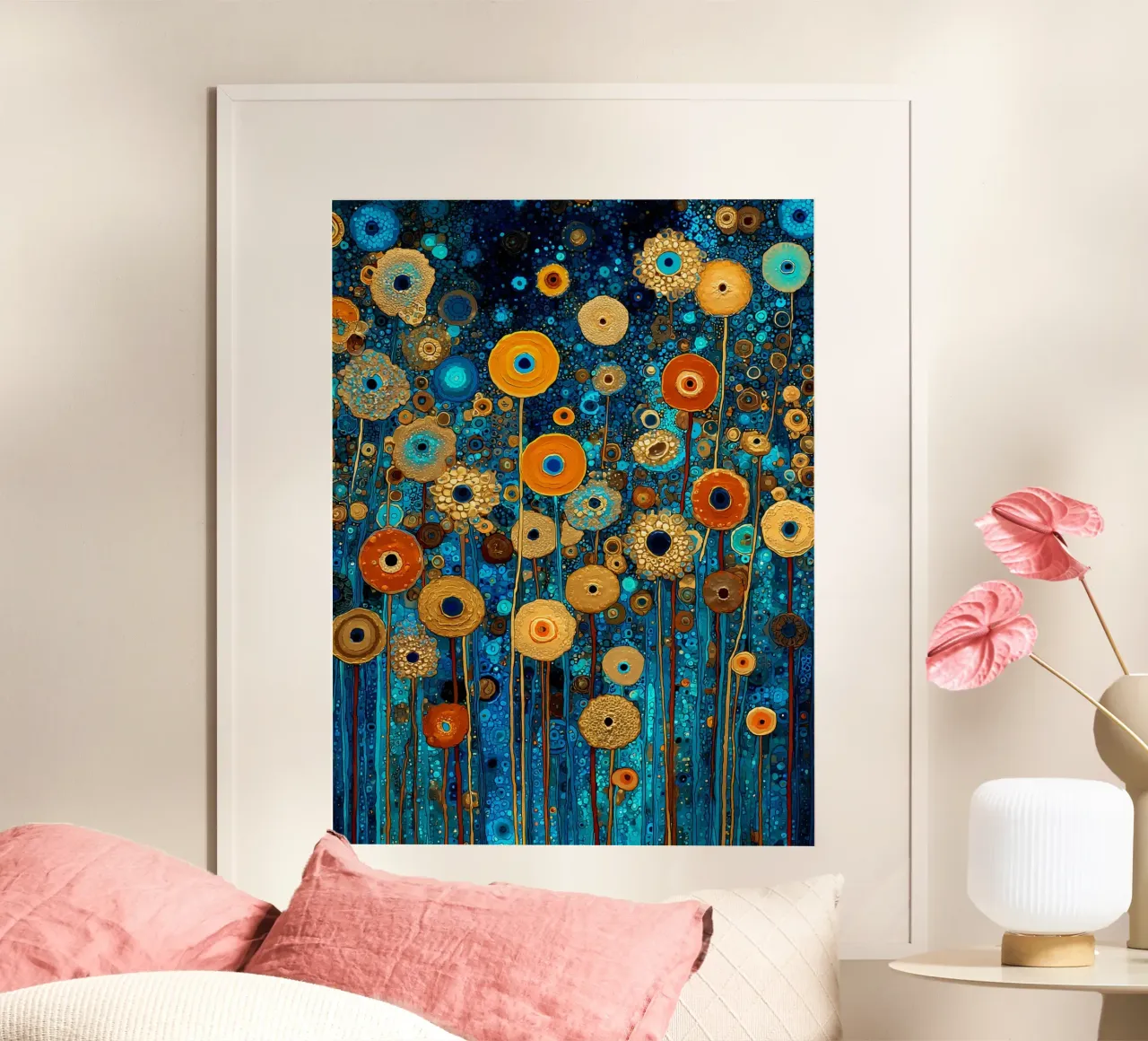 Flowers Garden Abstract A, style Gustav Klimt poster da Mateo
