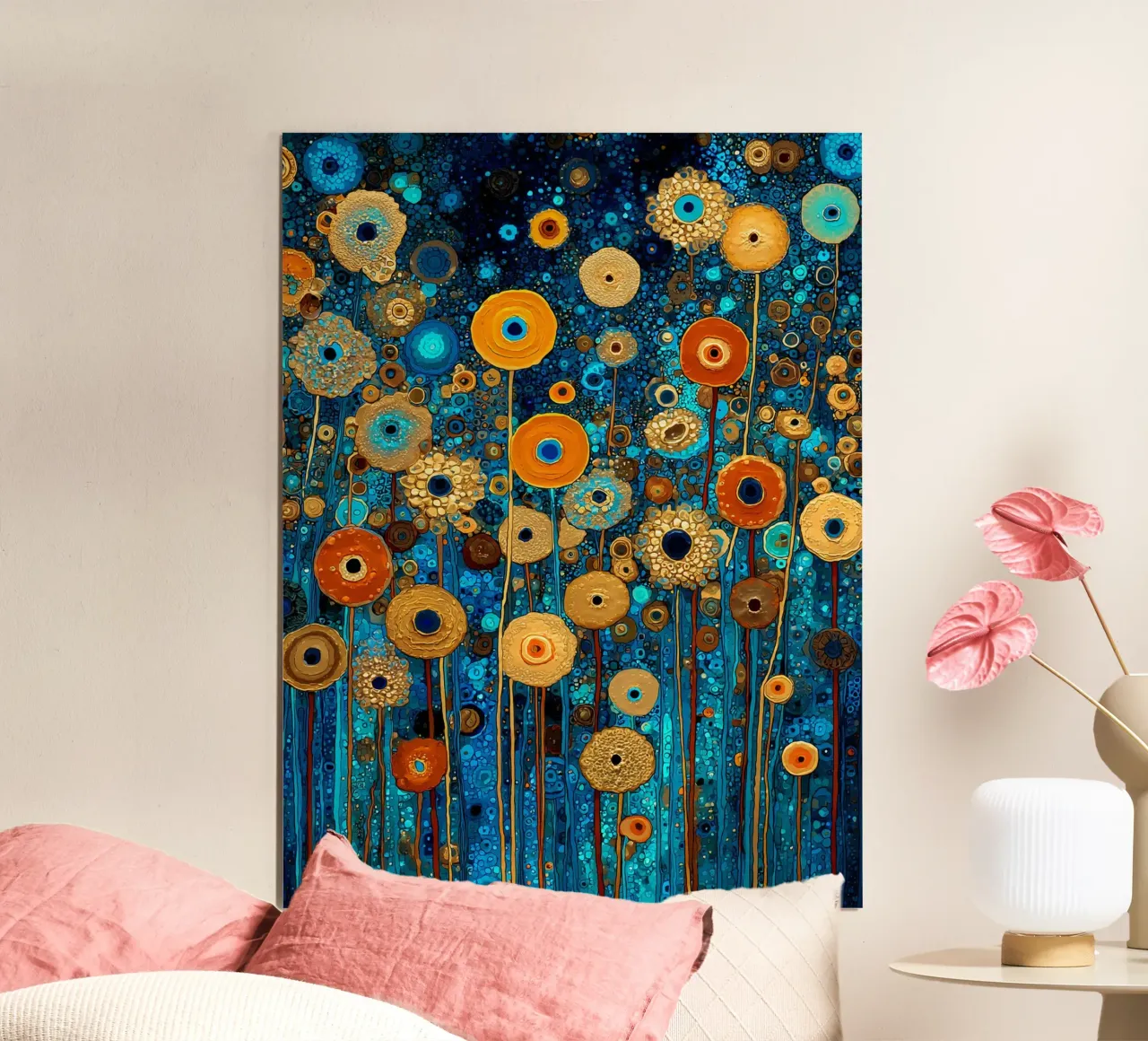 Flowers Garden Abstract A, style Gustav Klimt poster da Mateo
