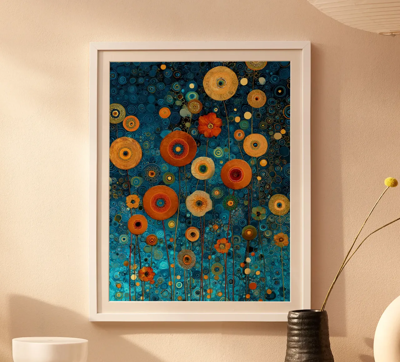 Flowers Garden Abstract B, style Gustav Klimt poster da Mateo