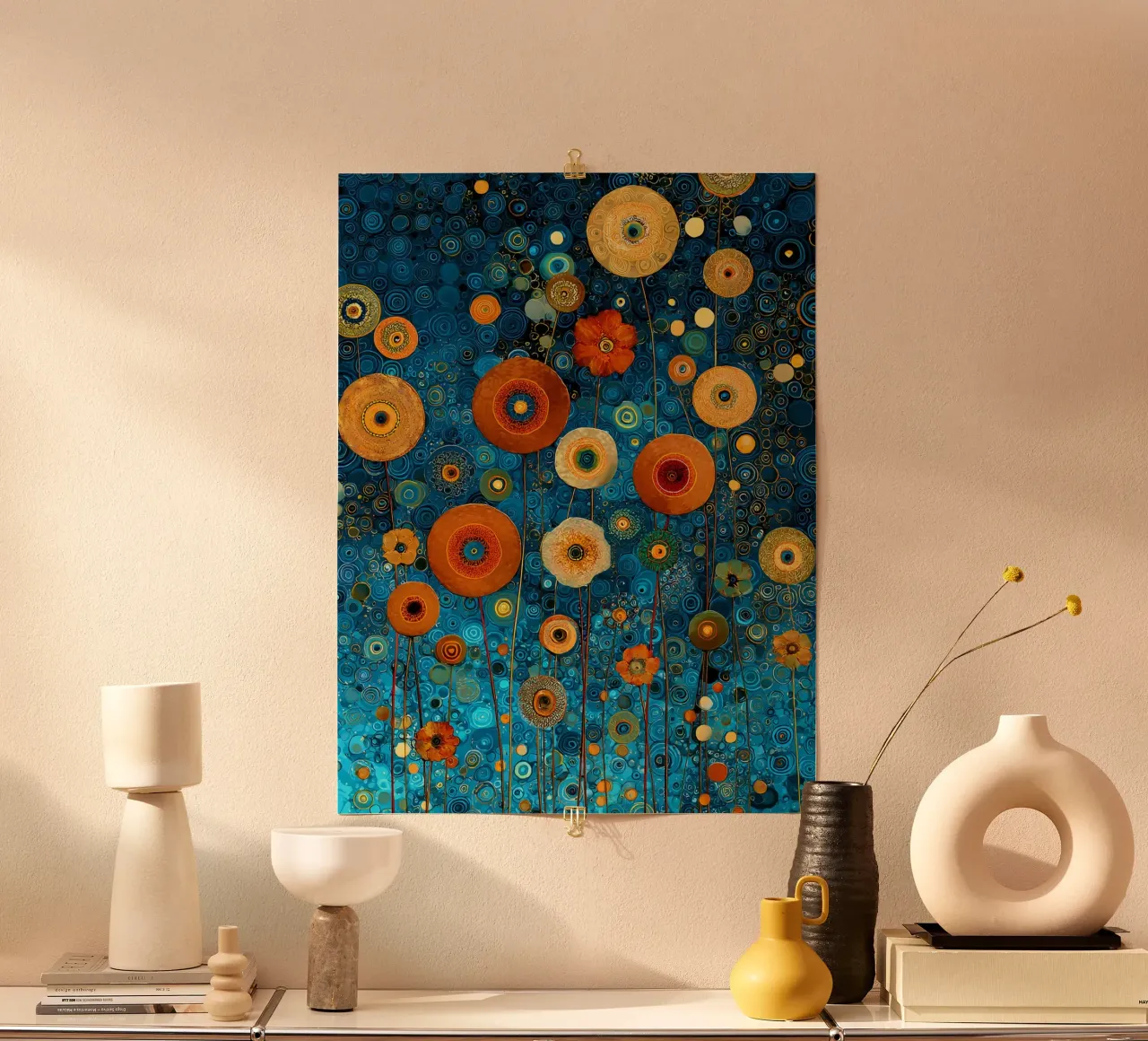 Flowers Garden Abstract B, style Gustav Klimt poster da Mateo