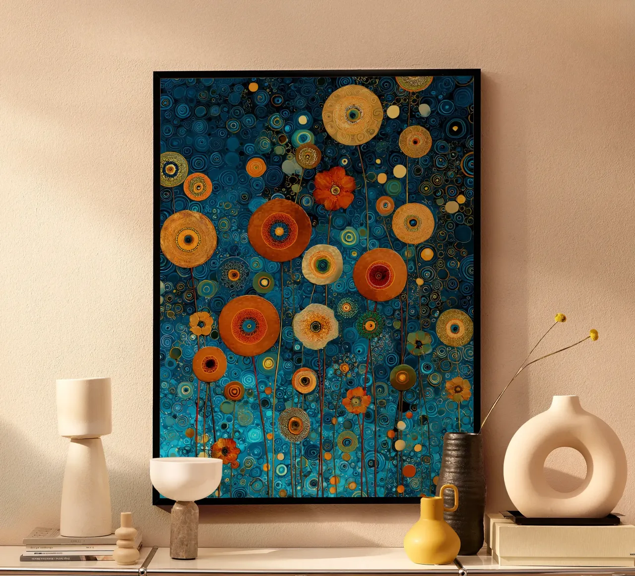 Flowers Garden Abstract B, style Gustav Klimt poster da Mateo