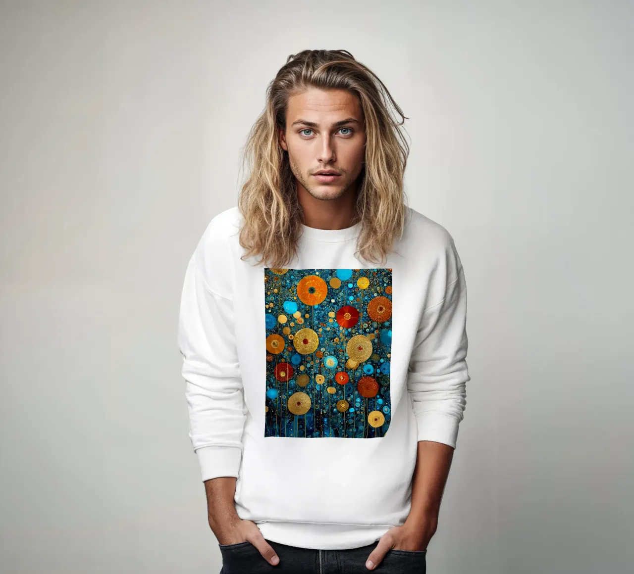 Flowers Garden Abstract C, style Gustav Klimt felpa da Mateo