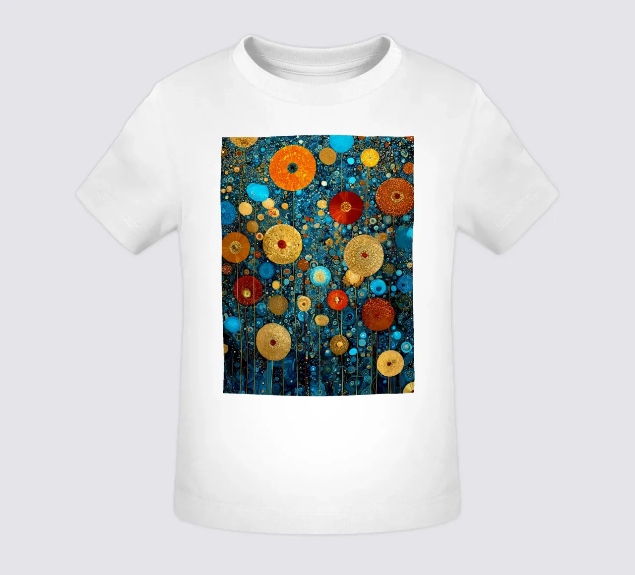 Flowers Garden Abstract C, style Gustav Klimt baby t-shirt by Mateo