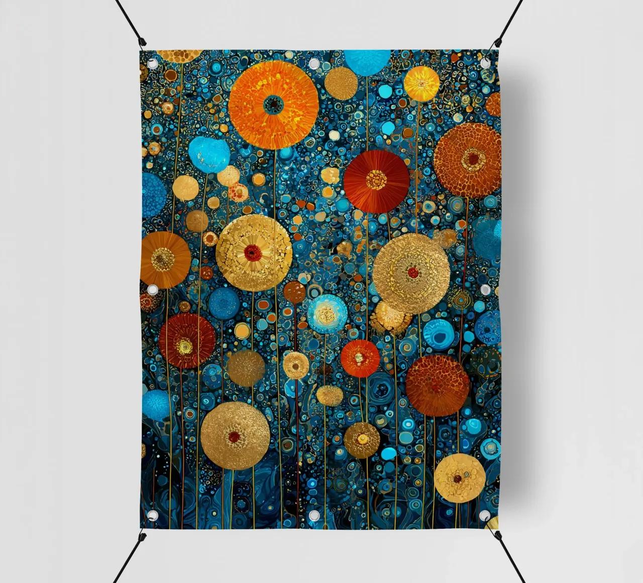 Flowers Garden Abstract C, style Gustav Klimt telo in pvc da Mateo