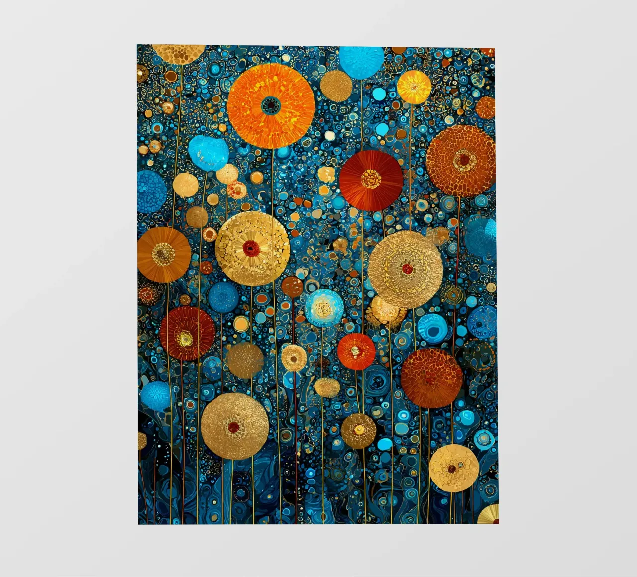 Flowers Garden Abstract C, style Gustav Klimt telo in pvc da Mateo