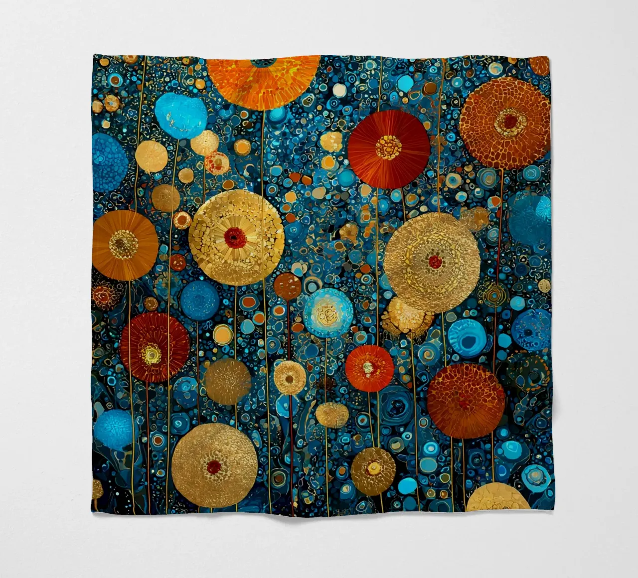 Flowers Garden Abstract C, style Gustav Klimt coperta in pile da Mateo