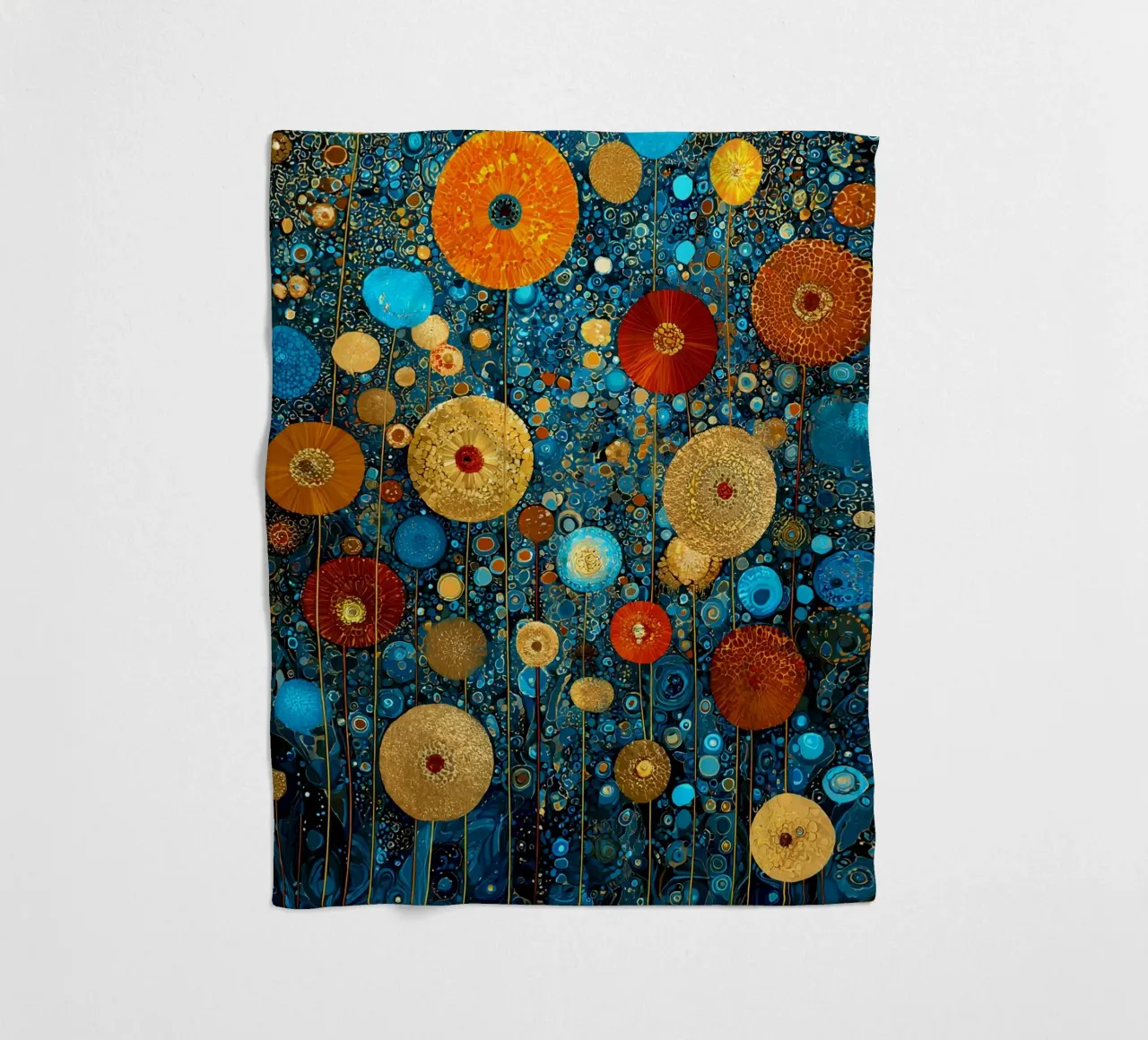 Flowers Garden Abstract C, style Gustav Klimt coperta in pile da Mateo