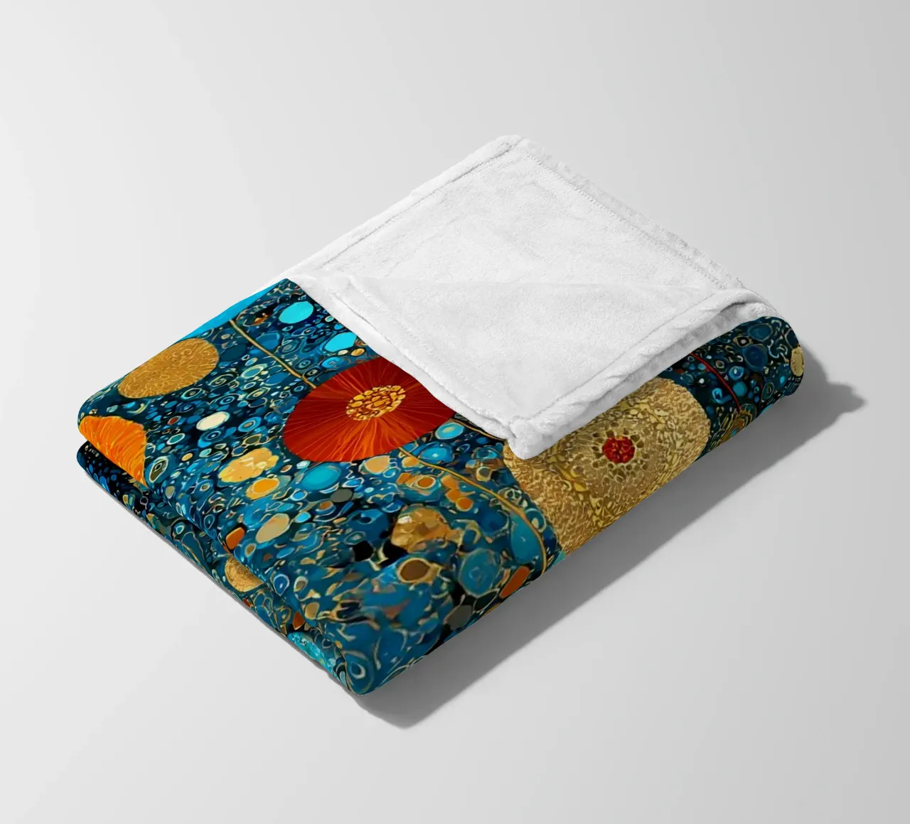 Flowers Garden Abstract C, style Gustav Klimt coperta in pile da Mateo