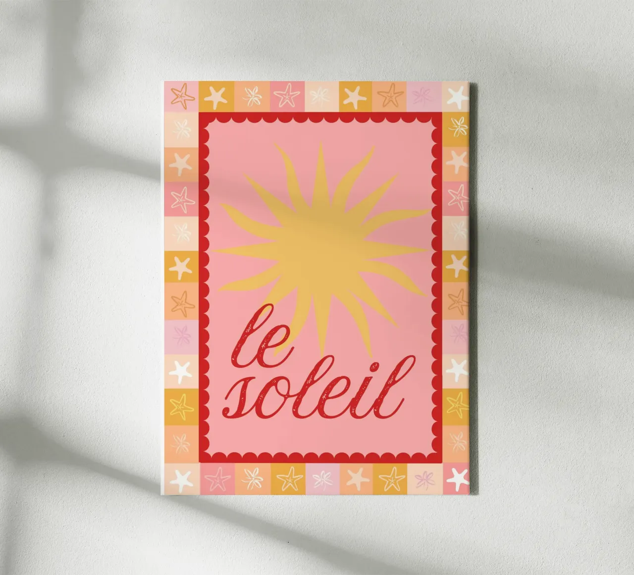 Poster Le Soleil tela con Cornice a cassetta da Bella Studio
