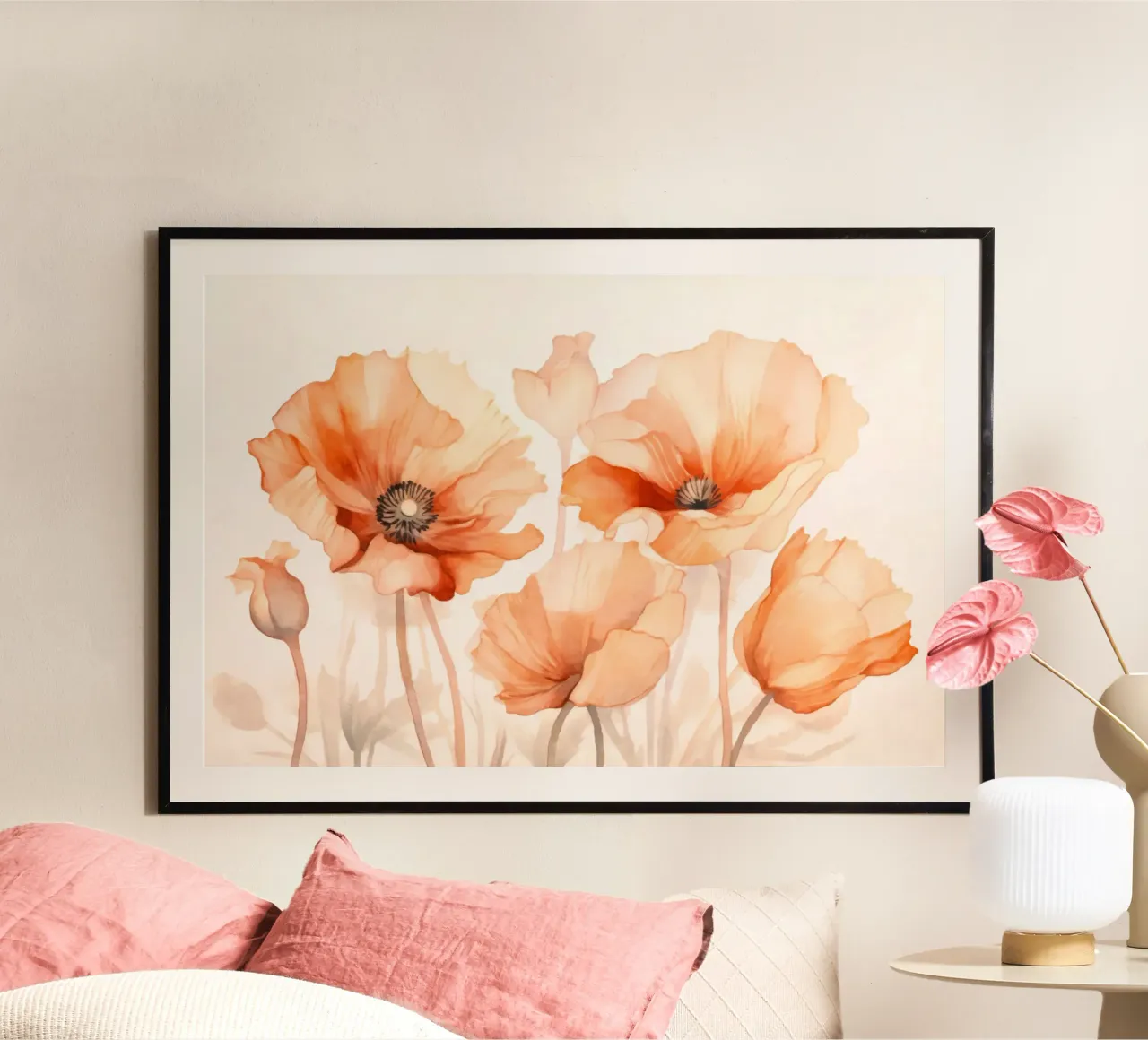 Pfirsich-Mohn-Blütenblatt Sommer-Ständchen Hahnemühle von Andrea Haase Floral Passion